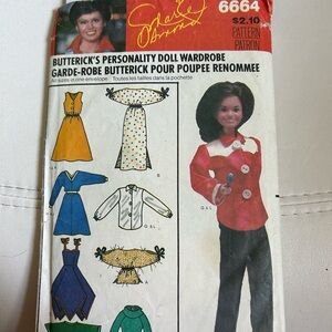 4/$50 Butterick 6664 Doll Wardrobe Pattern in Red, Blue, Yellow 🪡
